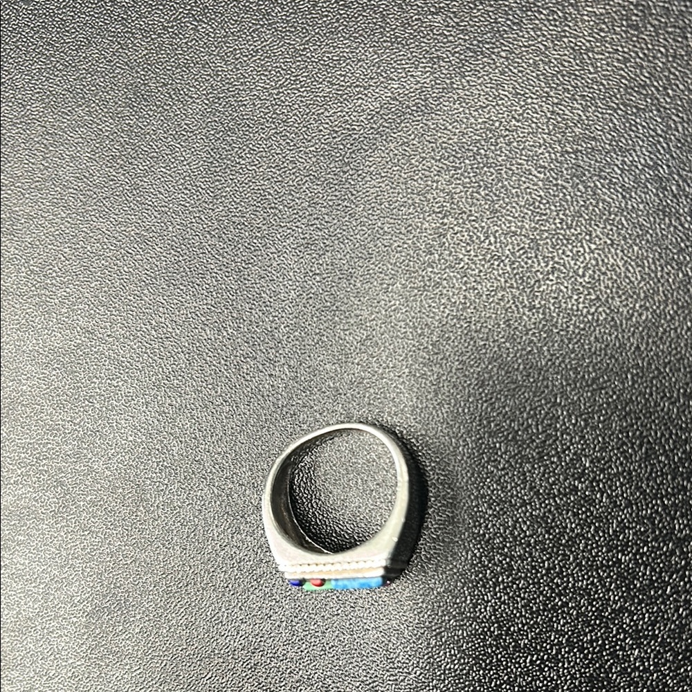 Multicolor Silver Geometric Ring - image 5